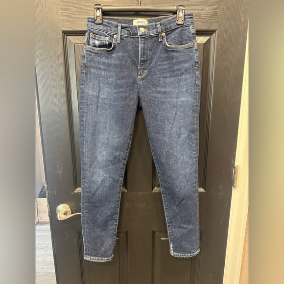 Agolde Blue Cropped Ankle Jeans Slim Fit - Picture 1 of 9